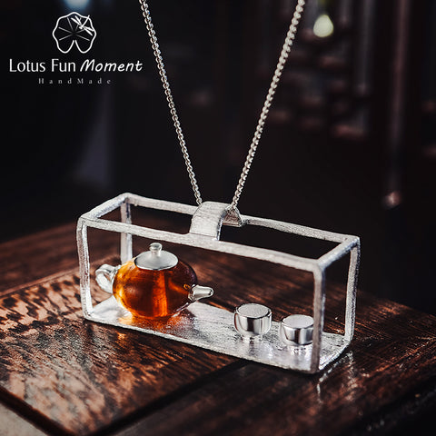 925 Sterling Silver Vintage Teapot Pendant without Necklace