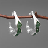 925 Sterling Silver Handmade Pea Pods Design Dangle Earrings