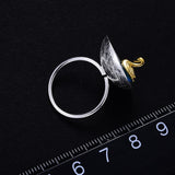 Lotus Fun Moment Real 925 Sterling Silver Poetic Swan In The Sea Rings