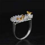 Lotus 925 Sterling Silver Natural Cat and Bird Rings