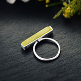 925 Sterling Silver Natural Stone Adjustable Minimalism Rings