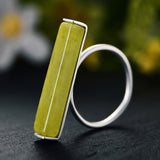 925 Sterling Silver Natural Stone Adjustable Minimalism Rings