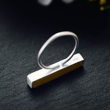 925 Sterling Silver Natural Stone Adjustable Minimalism Rings