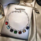 Square Zirconium Evening Dress Banquet Short Clavicle Chain Necklace