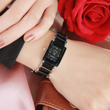 White Silver Simple Stylish Design Ceramics Bracelet Quartz Casual Watch