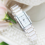 White Silver Simple Stylish Design Ceramics Bracelet Quartz Casual Watch