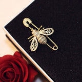 Luxury Brand Full Crystal Gold Bee Brooches