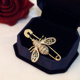 Luxury Brand Full Crystal Gold Bee Brooches