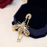 Luxury Brand Full Crystal Gold Bee Brooches