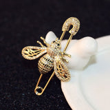 Luxury Brand Full Crystal Gold Bee Brooches