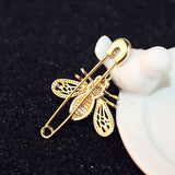 Luxury Brand Full Crystal Gold Bee Brooches