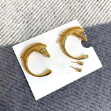 Timeless Strong Statement Horse Animal Shape Dangle Earrings