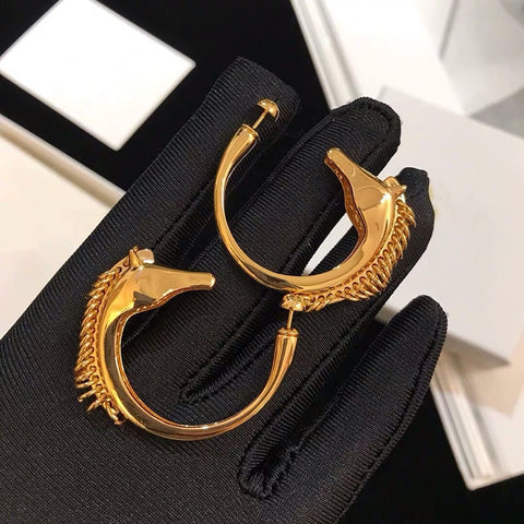 Timeless Strong Statement Horse Animal Shape Dangle Earrings