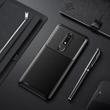 Luxury Carbon Fiber Phone Case on for Nokia 5.1 3.1 2.1 Shockproof Soft Silicone TPU Cover for Nokia 5.1 Plus X5 X6 Case