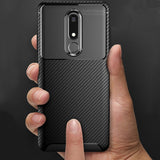 Luxury Carbon Fiber Phone Case on for Nokia 5.1 3.1 2.1 Shockproof Soft Silicone TPU Cover for Nokia 5.1 Plus X5 X6 Case