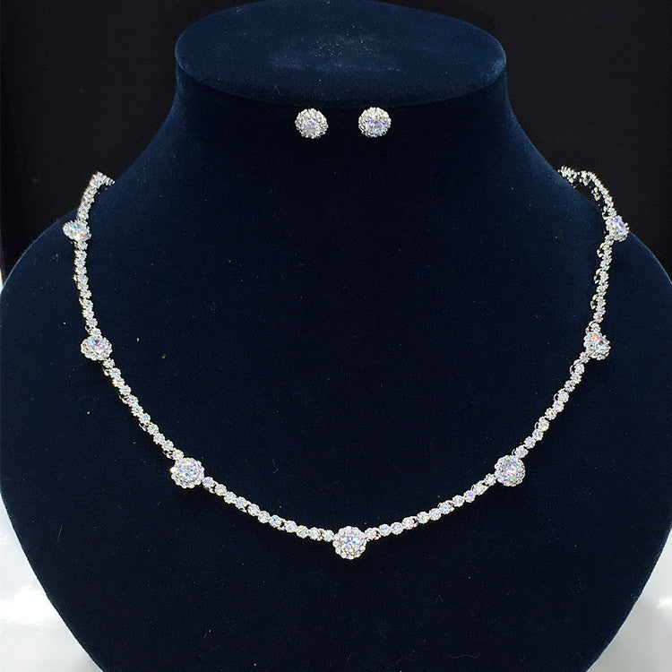 White Gold Color AAA+ CZ Stone Jewelry Sets