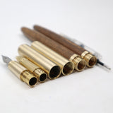 Wooden+Metal & Fountain Pens Blue & Black ink