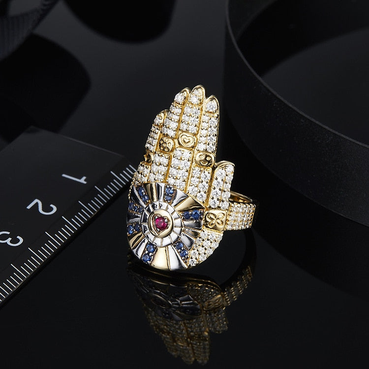 Luxury JUIN Monac 925 sterling silver Ring with blue stone