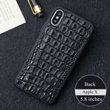 Luxury Natural Crocodile Leather For Iphone XS Case Business back Cover For Iphone xr coque Covers phone case for iphone 6