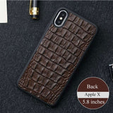 Luxury Natural Crocodile Leather For Iphone XS Case Business back Cover For Iphone xr coque Covers phone case for iphone 6