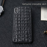 Luxury Natural Crocodile Leather For Iphone XS Case Business back Cover For Iphone xr coque Covers phone case for iphone 6