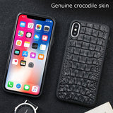 Luxury Natural Crocodile Leather For Iphone XS Case Business back Cover For Iphone xr coque Covers phone case for iphone 6