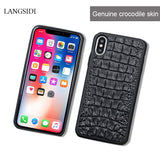 Luxury Natural Crocodile Leather For Iphone XS Case Business back Cover For Iphone xr coque Covers phone case for iphone 6