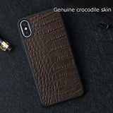 Luxury Natural Crocodile Leather For Iphone XS Case Business back Cover For Iphone xr coque Covers phone case for iphone 6