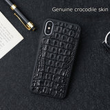 Luxury Natural Crocodile Leather For Iphone XS Case Business back Cover For Iphone xr coque Covers phone case for iphone 6