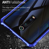 Luxury Rhombus Aluminum Metal Phone Case For Xiaomi Mi 9T Redmi K20 Pro Back Tempered Glass Cover For Xiaomi Redmi K20/ Pro Case