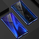 Luxury Rhombus Aluminum Metal Phone Case For Xiaomi Mi 9T Redmi K20 Pro Back Tempered Glass Cover For Xiaomi Redmi K20/ Pro Case