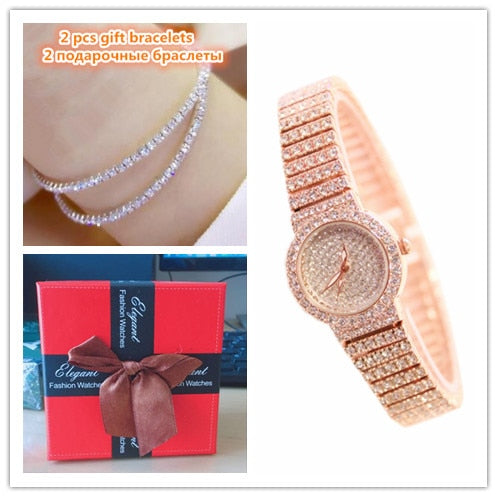 Elegant Dress Quartz  Rhinestone Wristwatch