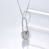 S925 pure silver micro zircon necklace pendant