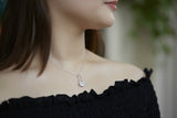 S925 pure silver micro zircon necklace pendant