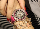Lovely flower wristwatches dress rhinestone crystal watches