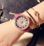 Lovely flower wristwatches dress rhinestone crystal watches