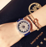 Lovely flower wristwatches dress rhinestone crystal watches