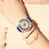 Lovely flower wristwatches dress rhinestone crystal watches