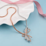 Two-color bow necklace