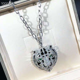 Luxury jewelry Silver panther Necklaces Pendants