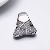 gold and white color micro pave cubic zirconia ring
