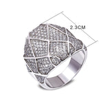 gold and white color micro pave cubic zirconia ring