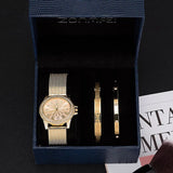 3Pcs gift box plated stainless steel bracelets with boxes wristwatches Mother's Day gift