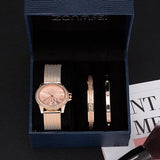 3Pcs gift box plated stainless steel bracelets with boxes wristwatches Mother's Day gift