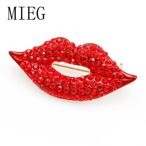 MIEG Sexy Red Lip Brooches