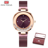MINI FOCUS Gold Mesh Belt Dress Wristwatch