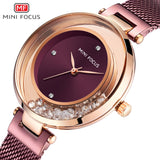 MINI FOCUS Gold Mesh Belt Dress Wristwatch