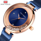 MINI FOCUS Gold Mesh Belt Dress Wristwatch