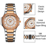 MISSFOX Rose Gold Quartz Stainless Steel Wrist Watch