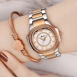 MISSFOX Rose Gold Quartz Stainless Steel Wrist Watch